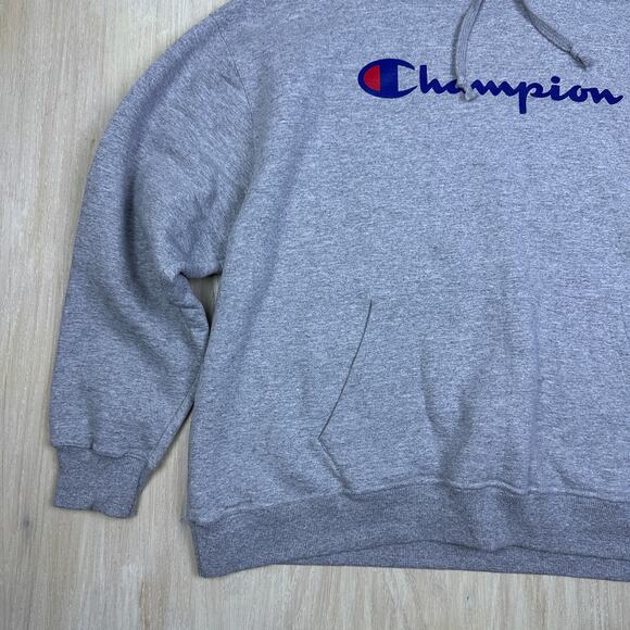 Champion Gray Pullover Logo Athleticwear Hoodie Long Sleeve Casual Sweater 3X - Picture 5 of 14